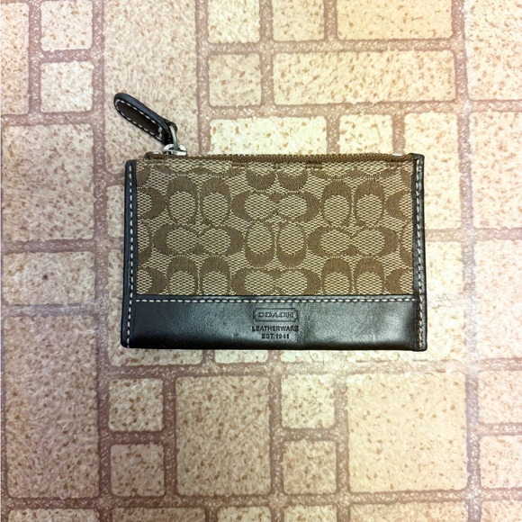 Coach Handbags - Coach Tan and Brown Signature Wallet